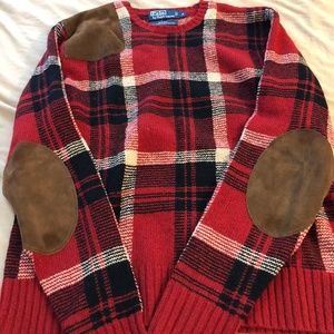 Ralph Lauren Suede Patch Sweater - Men's S